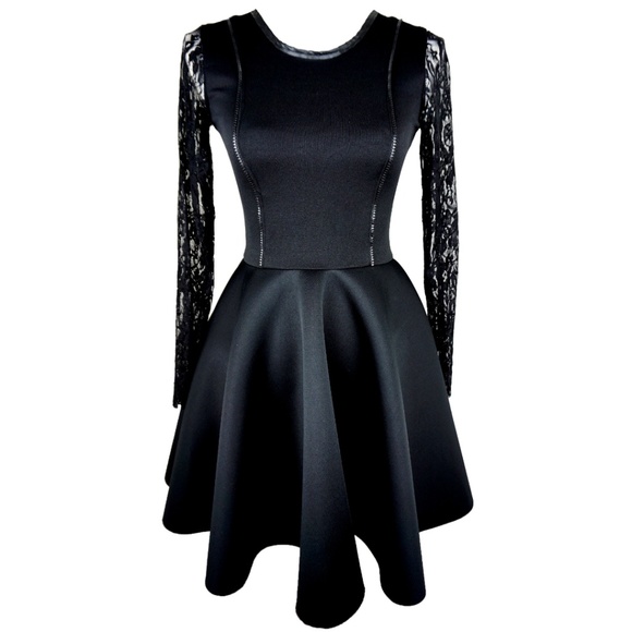 Black ZIPPER DETAIL SPACE DRESS - Picture 1 of 3